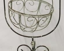 2774 - Wire hanging planter - AS IS one weld broken 41" tall
