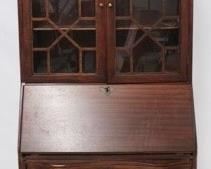 3241 - Mahogany Chippendale bookcase top secretary 80 1/2 x 29 1/2 x 15
