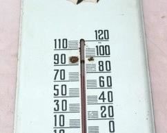3318 - Vintage Orange Crush metal thermometer 16 x 6
