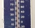 3322 - Vintage Mail Pouch Tobacco metal thermometer 39 x 8 1/4


