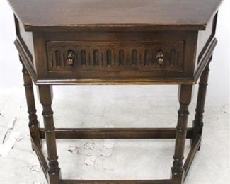 3335 - Bevan Funnell Jacobean oak 1 drawer table 30 x 33 x 15 1/2
