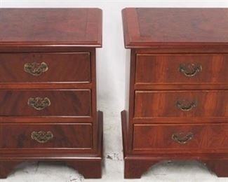3336 - Pair English banded inlay bedside stands 22 x 17 x 13
