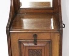 3350 - English carved coal scuttle stand 38 x 16 x 13 1/2
