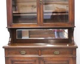 3363 - English carved 2 part court cupboard 88 x 27 x 18
