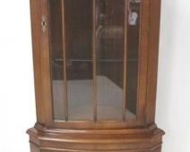 3527 - English inlaid corner curio cabinet 71 1/4 x 25 x 18
