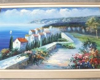 3934 - Large framed oil on canvas 29 x 41
