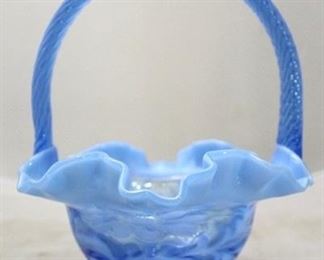 4008 - Fenton blue opalescent basket 8 x 6
