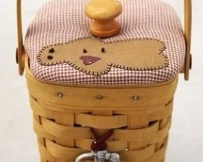 4044 - 1998 Longaberger Cancer Society basket 4 1/2 x 4 1/2 x 8
