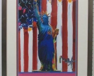 9008x - Liberty and Flag Giclee by Peter Max 22 x 26 1/2
