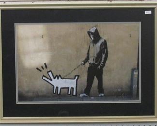 9013xx - Walking Keith Haring Dog by Graffiti Artist Banksy 21 1/2 x 29 1/2
