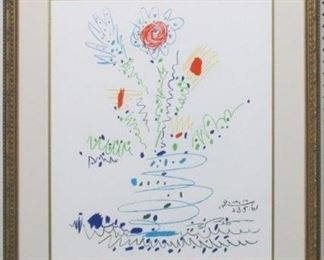 9017 - Summer Bouquet Silkscreen by Pablo Picasso 27 x 30

