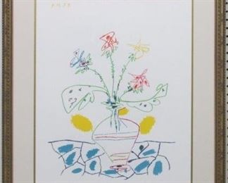 9018 - Vase With Flowers Silkscreen by Pablo Picasso 27 x 30
