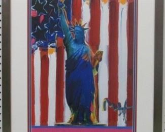 9019 - Liberty and Flag Giclee by Peter Max 22 x 27
