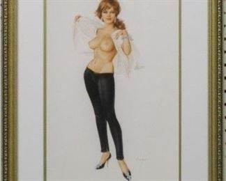 9024 - Pin Up Girls Brunette Giclee by Alberto Vargas 17 x 22
