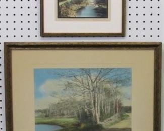 9024x - 2 Wallace Nutting Hand Tinted Photographs Pencil signed 9 1/2 x 12 18 x 21 1/2
