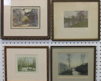 9025xx - Set of 4 Original Hand Tinted Photographs Pencil Signed by Various Artists Largest 11 x 13
