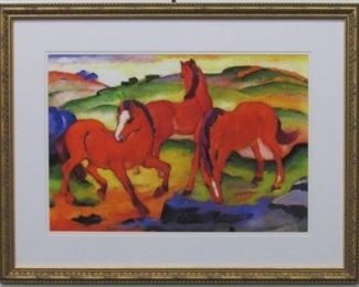 9032 - Red Horses by Marc Franz 28.5 x 22.5