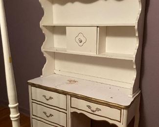 white French Provincial desk with hutch 