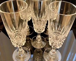 Crystal champagne glasses