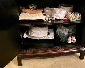 Interior of black cabinet 