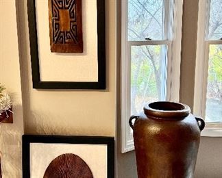 LARGE VASE AND WALL ART