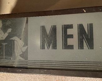 Old Men's Glass Front Bathroom Sign