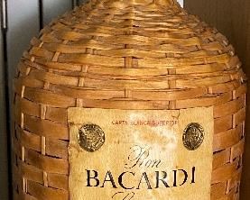 Vintage Wicker Covered Bicardi Bottle