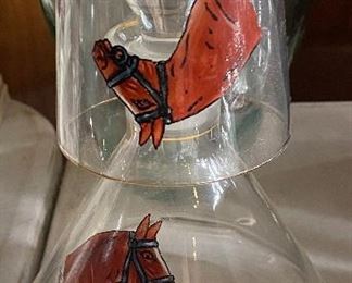 Horse Themed Decanter and Glass
