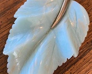 Sterling and Porcelain Floral Pendant