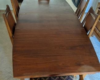 Mid-century Dining Table, 6 Mid-century Dining Chairs