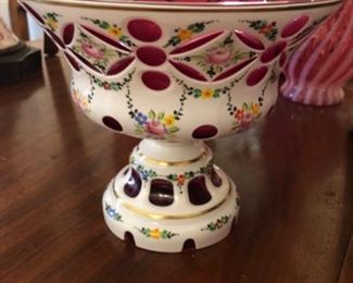 Vintage Moser Opaline Czech Bohemian Vase