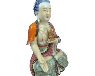 Chinese Qing Dynasty Porcelain Bhaisajyaguru Buddha Figure