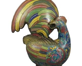 Chinese Archaic Cloisonne Rooster Figure