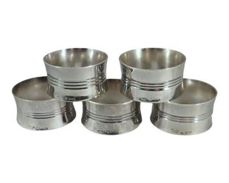 (5) Christofle France Silver Napkin Rings