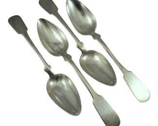 (4) 19th Century German 812 Silver Table Serving Spoons