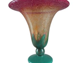 Large WMF Ikora German Art Deco Glass Trumpet Vase 1930