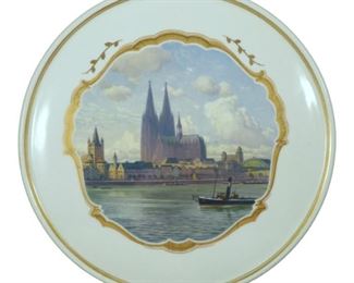 1924 KPM Berlin Porcelain Plaque Cologne on the Rhein
