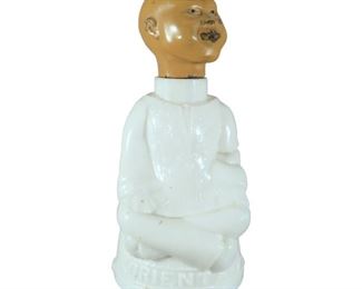 Rare J.G. Justin Milk Glass "Oriental" Figural Perfume