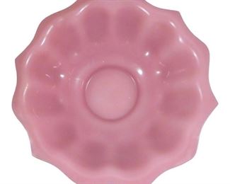 Antique Chinese Pink Peking Glass Lotus Form Bowl