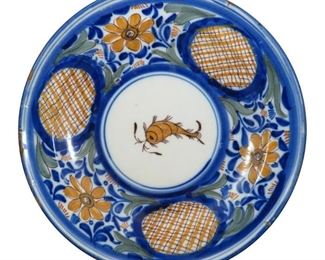 19th Century Spanish Spain Faience Charger Signed F.S.