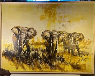 Large elephant print by R. Delongprie