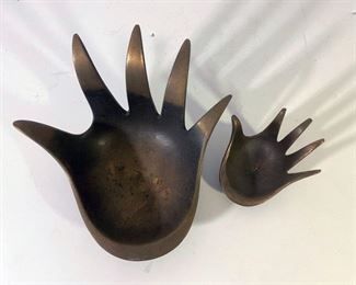 Modernist brass hands set 