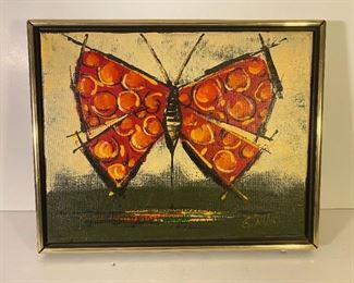 Mid Century Modern butterfly painting