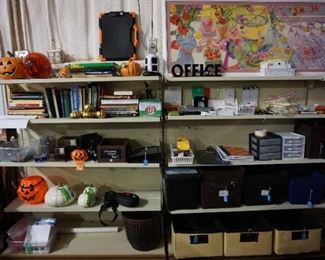 books, decor, office supplies, organizers