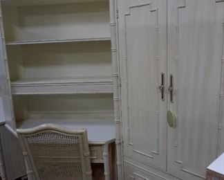 bookcase desk with chair, armoire