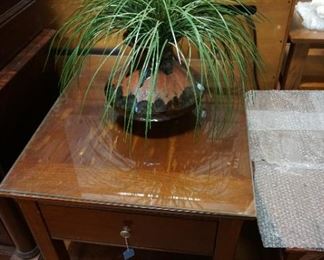 side table, plant