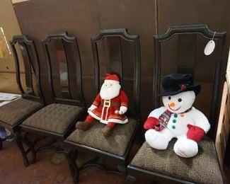 dining chairs. Frosty and Santa