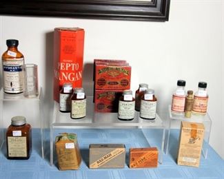 Vintage Drug Store Tins, Vintage Pharmaceutical Bottles