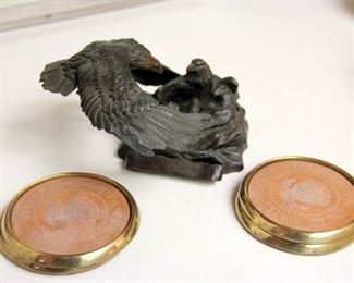 Bronze Sculpture from Ronald Reagan Inauguration by Miley Busiek, Presidential Coasters