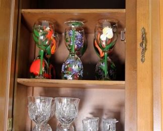 12 Luminarc painted Wine Glasses